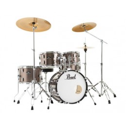 PEARL batteria ROADSHOW 5pz cassa 18" completa di hardware e piatti sabian CR16, RD20, HH 14 colore BRONZE METALLIC 707