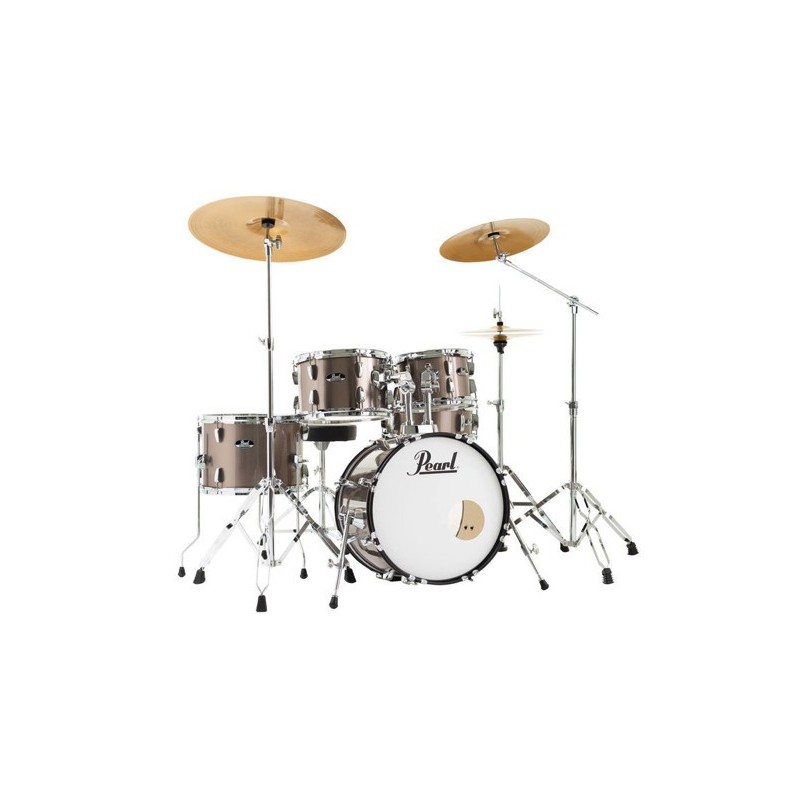 PEARL batteria ROADSHOW 5pz cassa 18" completa di hardware e piatti sabian CR16, RD20, HH 14 colore BRONZE METALLIC 707