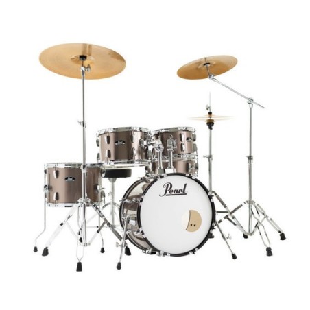 PEARL batteria ROADSHOW 5pz cassa 18" completa di hardware e piatti sabian CR16, RD20, HH 14 colore BRONZE METALLIC 707