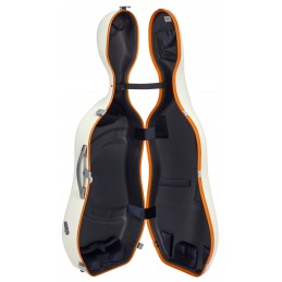 BAM SUP1005XLWO CUSTODIA HIGHTECH" SUPREME ICE IN POLICARBONATO PER VIOLONCELLO - WHITE - ORANGE VERSION"