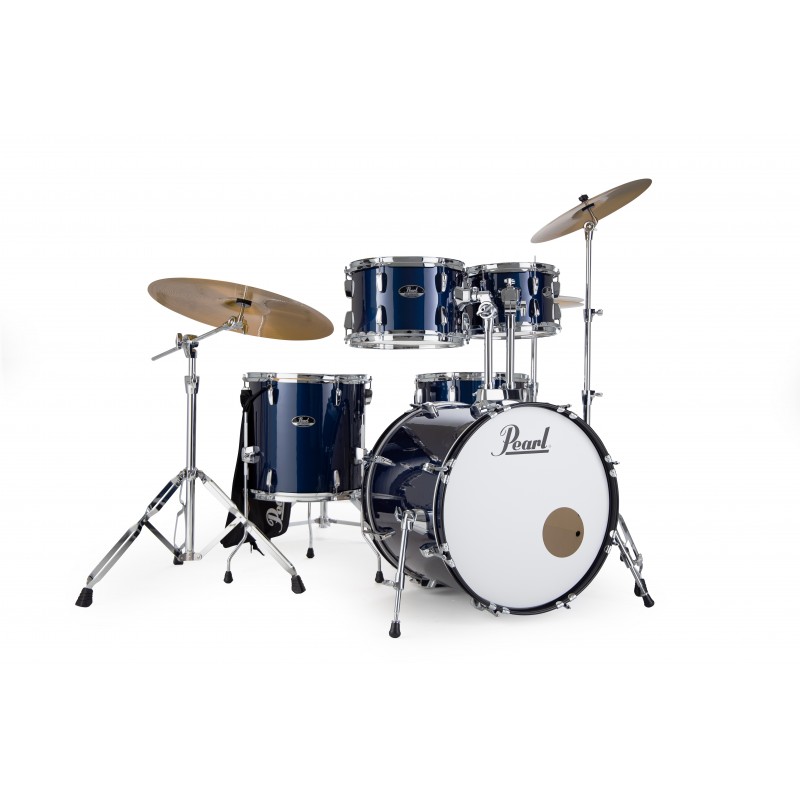 PEARL batteria ROADSHOW 5pz cassa 20" completa di hardware e piatti sabian CR16, RD20, HH 14 colore ROYAL BLUE METALLIC 743