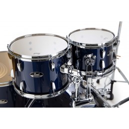 PEARL batteria ROADSHOW 5pz completa di hardware e piatti Sabian CR16, RD 20, HI HAT 14, colore ROYAL BLUE METALLIC 743
