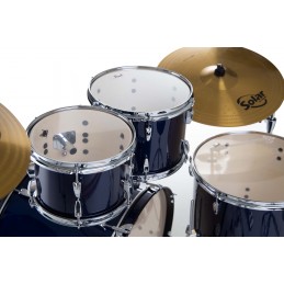 PEARL batteria ROADSHOW 5pz completa di hardware e piatti Sabian CR16, RD 20, HI HAT 14, colore ROYAL BLUE METALLIC 743