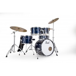 PEARL batteria ROADSHOW 5pz cassa 18" completa di hardware e piatti sabian CR16, RD20, HH 14 colore ROYAL BLUE METALLIC 743