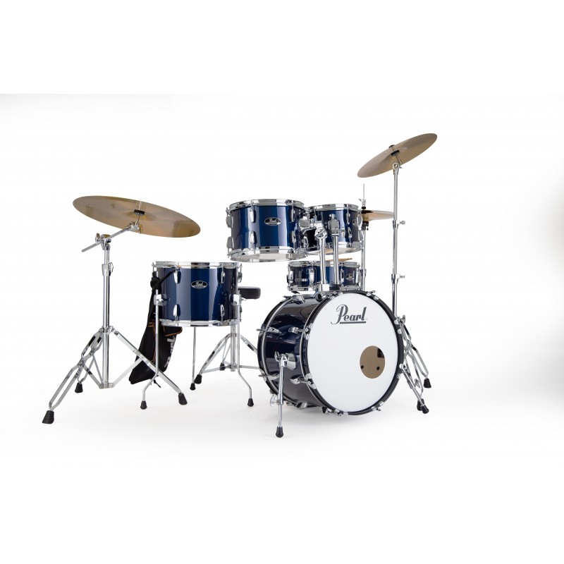 PEARL batteria ROADSHOW 5pz cassa 18" completa di hardware e piatti sabian CR16, RD20, HH 14 colore ROYAL BLUE METALLIC 743