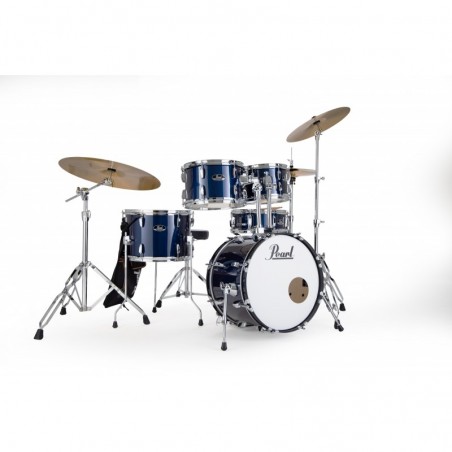 PEARL batteria ROADSHOW 5pz cassa 18" completa di hardware e piatti sabian CR16, RD20, HH 14 colore ROYAL BLUE METALLIC 743