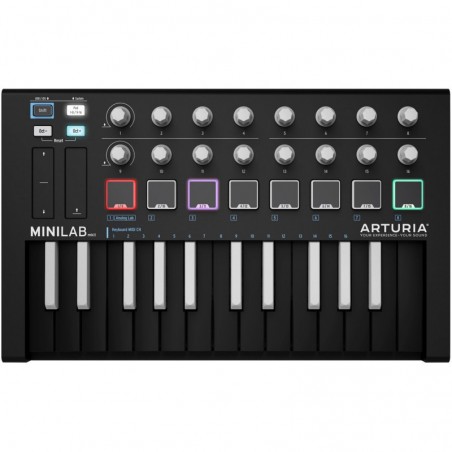 ARTURIA MINILAB MK2 Controller USB 25 tasti mini - Versione nera con tastiera colori invertiti in tiratura limitata