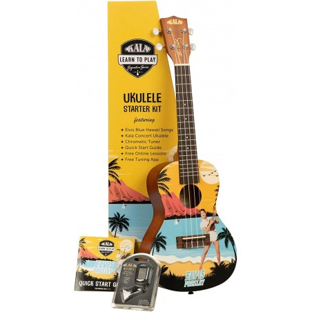 KALA LTP-C-EBH UKULELE CONCERT ELVIS - BLUE HAWAII STARTER KIT