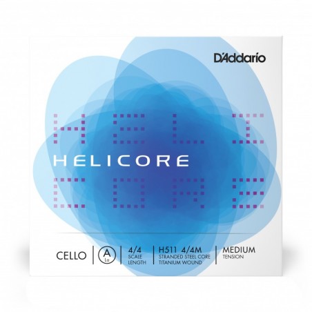 CORDA SINGOLA LA D'ADDARIO HELICORE PER VIOLONCELLO, SCALA 4/4, TENSIONE MEDIA