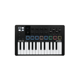 Controller USB 25 tasti mini, 8 pad RGB e 16 encoder - Analog Lab, Live Lite e UVI Piano - Versione nera
