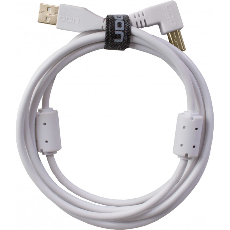 U95004WH - ULTIMATE AUDIO CABLE USB 2.0 A-B WHITE ANGLED 1M