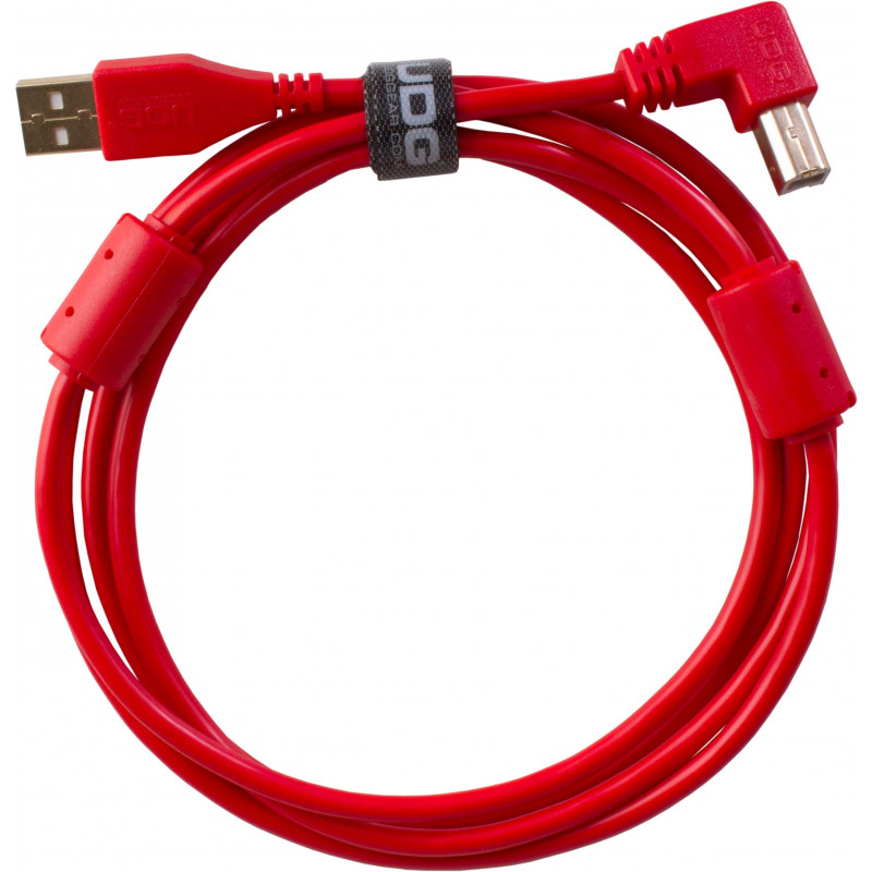 U95005RD - ULTIMATE AUDIO CABLE USB 2.0 A-B RED ANGLED 2M